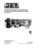 Preview for 1 page of Jet BD-920W Operating Instructions And Parts Manual