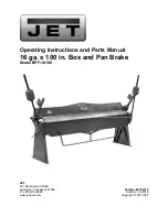 Jet BPF-14100 Operating Instructions And Parts Manual предпросмотр