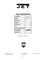 Предварительный просмотр 16 страницы Jet BRK-10T Operating And Parts Manual