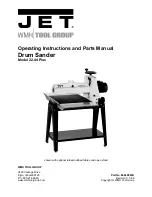 Jet Drum Sander Operating Instructions And Parts Manual preview