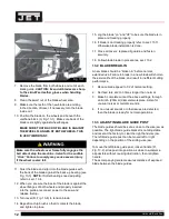 Preview for 12 page of Jet Elite ECB-1422V Operating Instructions And Parts Manual