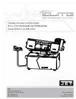 Jet Elite EHB-8VS Operating Instructions And Parts Manual preview