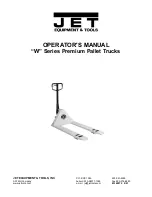 Jet EQUIPMENT & TOOLS "W" Series Operator'S Manual preview