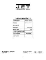 Предварительный просмотр 16 страницы Jet EQUIPMENT & TOOLS "W" Series Operator'S Manual