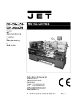 Jet GH-20 ZH Series Operating Instructions Manual предпросмотр