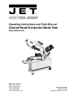 Preview for 1 page of Jet HBS-814GH Operating Instructions And Parts Manual