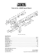 Jet J-3800P Parts List preview