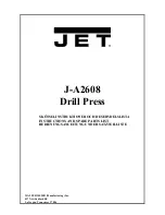 Предварительный просмотр 1 страницы Jet J-A2608 Instructions And Parts List