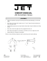 Preview for 1 page of Jet JBC Series Owner'S Manual