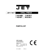 Preview for 68 page of Jet JDP-15B-M Operating Instructions Manual