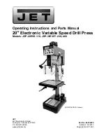 Preview for 1 page of Jet JDP-20EVS-110 Operating Instructions And Parts Manual