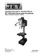 Jet JDP20EVST-230-PDF Operating Instructions And Parts Manual preview