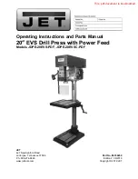 Jet JDPE-20EVS-PDF Operating Instructions And Parts Manual preview