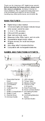 Предварительный просмотр 2 страницы Jet JDTW Series Owner'S Manual