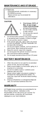 Предварительный просмотр 14 страницы Jet JDTW Series Owner'S Manual