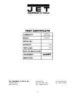 Предварительный просмотр 8 страницы Jet JHC-200X Owner'S Manual