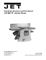 Preview for 1 page of Jet JJP-8BT Operating Instructions And Parts Manual