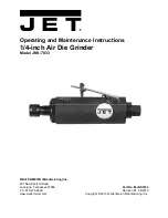 Предварительный просмотр 1 страницы Jet JNS-7033 Operating And Maintenance Instructions Manual