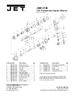 Jet JSM-4140 Parts List preview