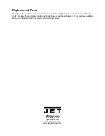 Предварительный просмотр 24 страницы Jet JSSG-10 Parts Manual