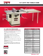 Preview for 2 page of Jet JTAS-12XL50-3 Specifications