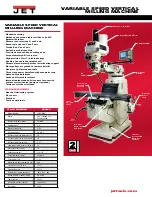 Preview for 2 page of Jet JTM-1054R Specifications