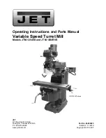 Preview for 1 page of Jet JTM-1254VS Operating Instructions And Parts Manual