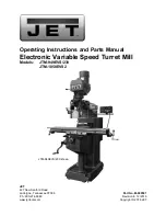 Preview for 1 page of Jet JTM-949EVS/230 Operating Instructions And Parts Manual