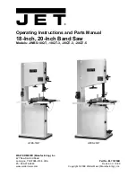 Jet JWBS-18QT Operating Instructions And Parts Manual preview