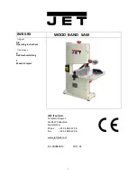 Jet JWBS-9X Operating Instructions Manual preview