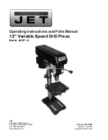 Preview for 1 page of Jet JWDP-12 Operating Instructions And Parts Manual