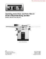 Предварительный просмотр 1 страницы Jet JWJ-8HH Operating Instructions And Parts Manual