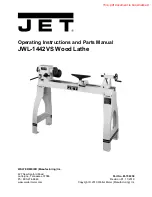 Предварительный просмотр 2 страницы Jet JWL-1442VSK Operating Instructions And Parts Manual