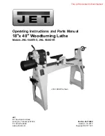 Jet JWL-1840DVR Operating Instructions And Parts Manual preview