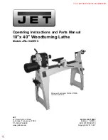 Предварительный просмотр 1 страницы Jet JWL1440-TREA Operating Instructions And Parts Manual