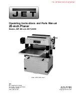 Предварительный просмотр 1 страницы Jet JWP-208HH Operating Instructions And Parts Manual