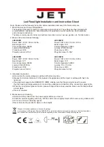 Предварительный просмотр 3 страницы Jet LED-10WB Installation And Instruction Sheet