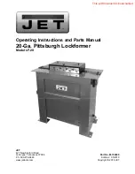 Jet LF-20 Operating Instructions And Parts Manual preview