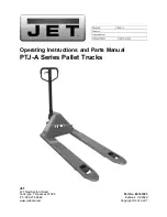 Jet PTJ-A Series Operating Instructions And Parts Manual preview
