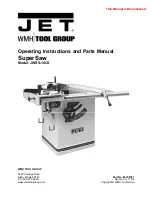 Jet SuperSaw JWSS-10CS Operating Instructions And Parts Manual preview