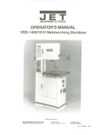 Предварительный просмотр 1 страницы Jet VBS-1408 Operator'S Manual