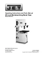 Предварительный просмотр 1 страницы Jet VBS-2012 Operating Instructions And Parts Manual