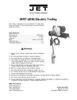 Jet WRT-2000 Specifications And Parts List preview