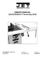 Jet XACTA Fence II Homeshop 52 Owner'S Manual предпросмотр