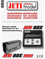 Предварительный просмотр 1 страницы JETI model JETI BOX Directions For Use Manual