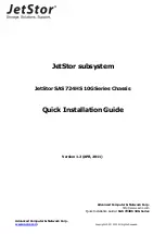 JetStor SAS 724HS 10G Series Quick Installation Manual preview