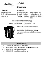 Jetter JC-440 Installation Manual preview