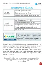 Preview for 11 page of JFA Electronicos ACQ 1200 Instruction Manual