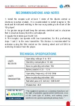 Preview for 14 page of JFA Electronicos K600 Instruction Manual