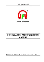 Preview for 1 page of JFY tech JSI-1500TL Installation And Operator'S Manual